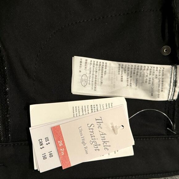 ABERCROMBIE & FITCH MIXED FABRIC ULTRA HIGH RISE ANKLE STRAIGHT JEAN SIZE 26 XS - Picture 8 of 8